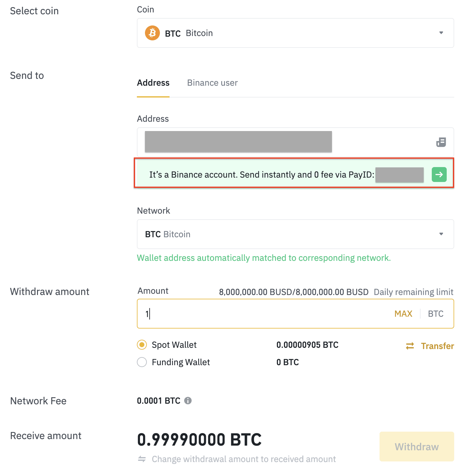 How to transfer ripple from one binance account to another
